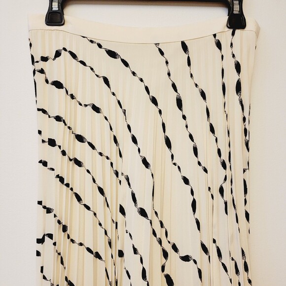 Helmut Lang Silk Printed Pleated Size 4 Women Skirt - Picture 2 of 11